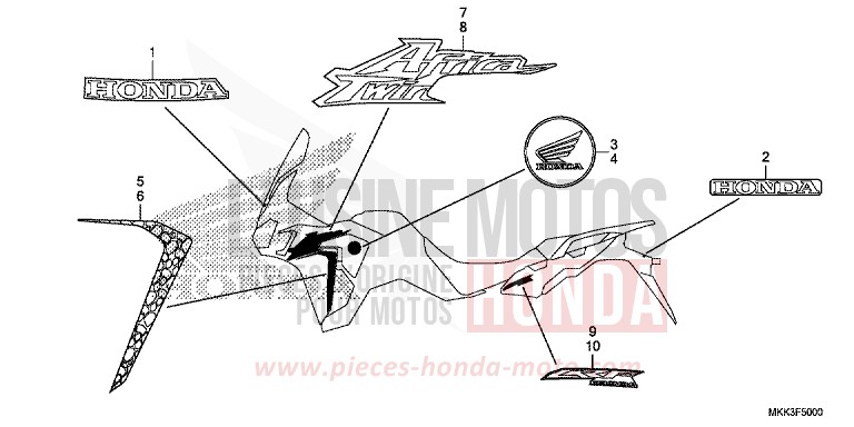 MARKE/STREIFEN (1) von Africa Twin CANDY CHROMOSPHERE RED (R381) von 2018